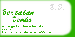 bertalan demko business card