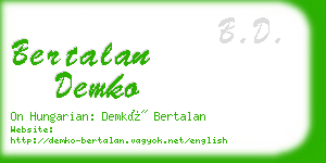 bertalan demko business card